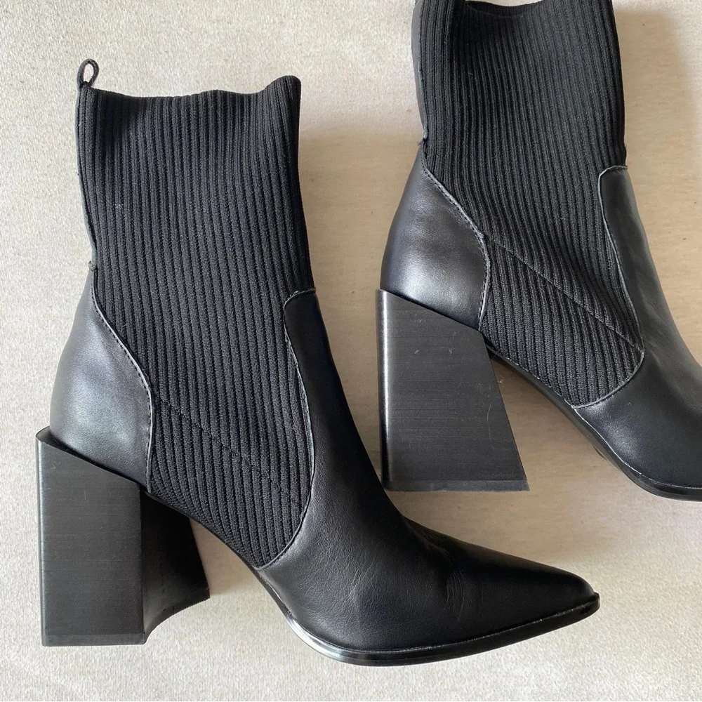 Steve Madden Black Heeled Boots - Picture 6 of 8
